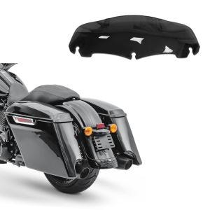 Set: Seitenkoffer Stretched für Harley Touring Modelle 2014-2021 + Windschild 7" für Harley- Electra-Street Glide 14-21 schwarz_1