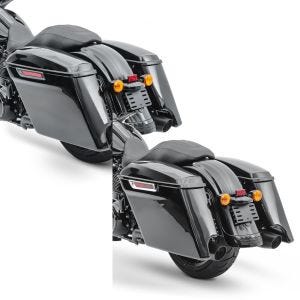 Sett: Strukket sidevesker egnet for Harley Davidson Touring modeller 14-24 Craftride Latch Black + Strukket sidevesker som passer for Harley Davidson Touring modeller 14-24 Craftride