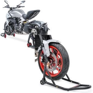 Set: Einarm Montageständer hinten vorne für Ducati Panigale V4/R/S 18-21 + Montageständer Vorderrad mit gummierten Aufnahmen Motorradheber vorne_1