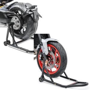 Set: Einarmständer Honda CB 1000 R 08-16 Montageständer Single-Classic + Montageständer Vorderrad mit gummierten Aufnahmen Motorradheber vorne_1