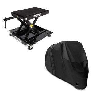 Set: Hebebühne Rangierhilfe Mid-Lift M Mover bis 500 kg in schwarz + Abdeckplane XL Abdeckhaube in schwarz_1