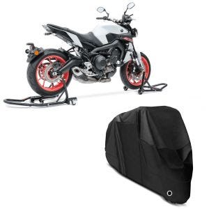 Set: Montageständer Set MV2 Motorradständer vorne und hinten Rangierhilfe + Abdeckplane XL Abdeckhaube in schwarz_1