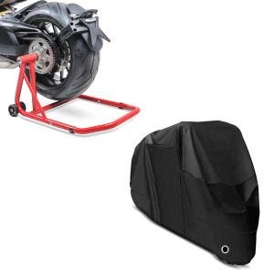 Set: Einarmständer KTM 1290 Super Duke / R 14-21 Montageständer Single + Abdeckplane XL Abdeckhaube in schwarz_1