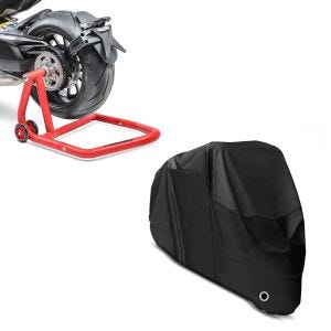 Set: Einarmständer Ducati Hypermotard 950 / SP 19-21 Montageständer Single + Abdeckplane XL Abdeckhaube in schwarz_1