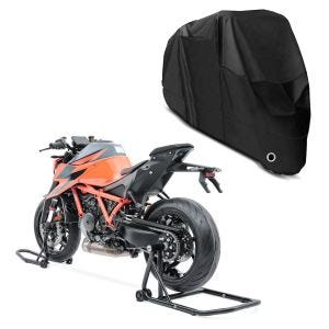 Set: Einarm Montageständer Set für BMW R NineT 14-20 hinten vorne CLS + Abdeckplane XL Abdeckhaube in schwarz_1
