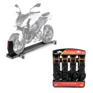 Set: Rangierschiene mit Wippe Smart Mover bis 450 kg in grau + Spanngurt Set mit Ratsche und Haken inkl 4x Zurrschlaufe in schwarz_1
