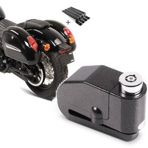 Set: Seitenkoffer Set Michigan je 18Ltr inkl. Haltesatz + Bremsscheibenschloss Alarm 120dB BS-Motoparts Diebstahlschutz schwarz_1