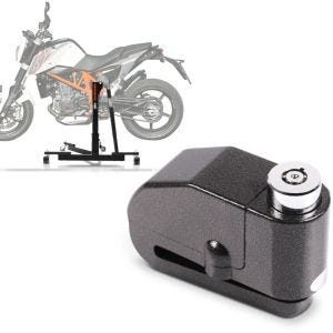 Sett: Sentralstativ egnet for KTM 690 Duke 08-19 motorsykkeljack Power-Evo + bremseskivelåsalarm 110dB BS-Motoparts tyverisikring svart