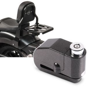 Set: Sissy Bar XS3 für Kawasaki Vulcan S / Café 15-20 mit Gepäckträger + Bremsscheibenschloss Alarm 120dB BS-Motoparts Diebstahlschutz schwarz_1