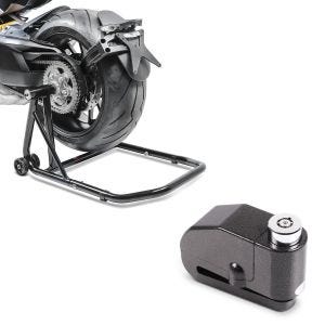 Set: Einarmständer Ducati Diavel / S 11-20 Montageständer Single-Classic + Bremsscheibenschloss Alarm 120dB BS-Motoparts Diebstahlschutz schwarz_1