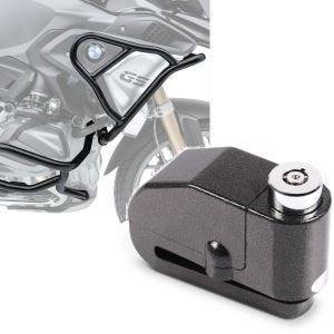 Set: Sturzbügel Set für BMW R 1250 GS 19-21 oben und unten XL6 Schutzbügel + Bremsscheibenschloss Alarm 120dB BS-Motoparts Diebstahlschutz schwarz_1