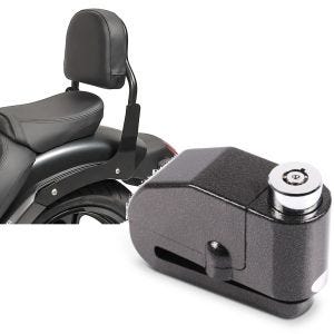Set: Sissy Bar XS3 für Kawasaki Vulcan S / Café 15-21 schwarz + Bremsscheibenschloss Alarm 120dB BS-Motoparts Diebstahlschutz schwarz_1