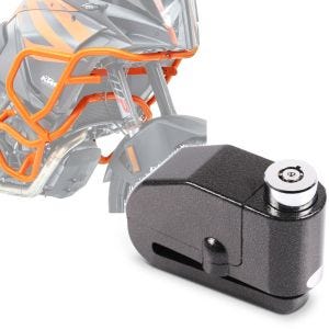 Sett: Crash bar sett egnet for KTM 1290 Super Adventure R / S / T 17-20 oransje + bremseskive lås alarm 110dB BS-Motoparts tyverisikring svart