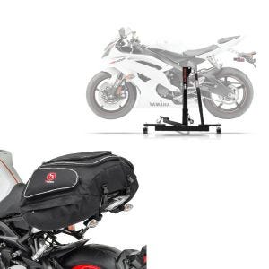 Set: Zentralständer Triumph Street Triple / R 07-21 Motorradheber Power-Evo + Hecktasche X50 Gepäcktasche hinten 50Ltr in schwarz_1