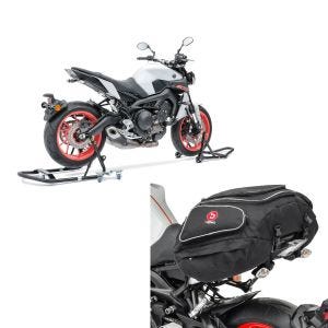 Set: Einarm Montageständer Set für BMW R NineT 14-20 hinten vorne CLS + Hecktasche X50 Gepäcktasche hinten 50Ltr in schwarz_1