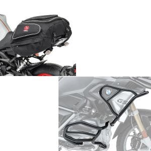 Set: Sturzbügel Set für BMW R 1250 GS 19-21 oben und unten XL6 Schutzbügel + Hecktasche X50 Gepäcktasche hinten 50Ltr in schwarz_1