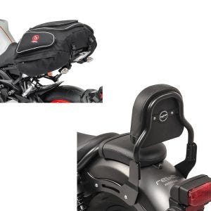 Set: Sissy Bar XS3 für Yamaha XV 950 / R 14-20 schwarz + Hecktasche X50 Gepäcktasche hinten 50Ltr in schwarz_1