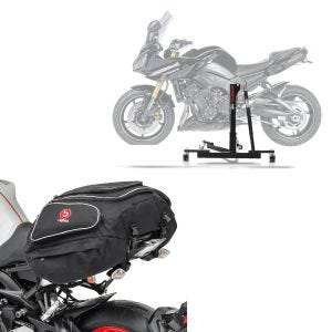 Set: Zentralständer Kawasaki ZX-10R 06-07 Motorradheber Power-Evo + Hecktasche X50 Gepäcktasche hinten 50Ltr in schwarz_1