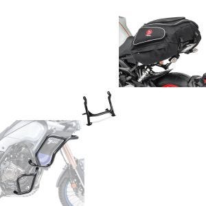 Set: Sturzbügel Set für Yamaha Tenere 700 19-21 oben und unten Schutzbügel + Hecktasche X50 Gepäcktasche hinten 50Ltr in schwarz_1