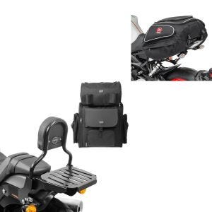 Set: Sissybar CSXL + Hecktasche für Harley Softail Street Bob 18-20 + Hecktasche X50 Gepäcktasche hinten 50Ltr in schwarz_1