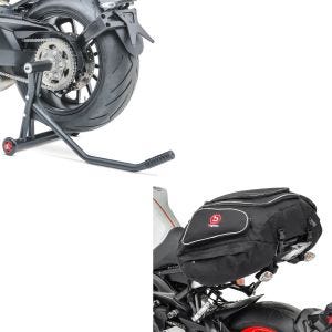 Set: Rangierhilfe Ducati Diavel / S 11-20 Montageständer Single Mover Rot + Hecktasche X50 Gepäcktasche hinten 50Ltr in schwarz_1