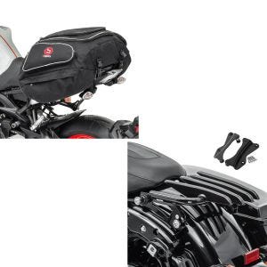 Set: Montageständer Set MV2 Motorradständer vorne und hinten Rangierhilfe + Hecktasche X50 Gepäcktasche hinten 50Ltr in schwarz_1