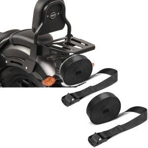 Set: Sissy Bar XS3 für Honda Rebel 500 17-21 mit Gepäckträger schwarz + Spanngurt Set Zurrgurte 150cm 2 Stück in schwarz_1