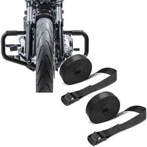 Set: Sturzbügel Mustache II für Harley Softail 18-21 in schwarz + Spanngurt Set Zurrgurte 150cm 2 Stück in schwarz_1