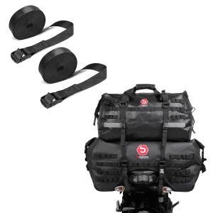 Haleposesett SX70 + XB50 volum 120 L tørrpose vanntett + strammesett surrebånd 150cm 2 stk i scw