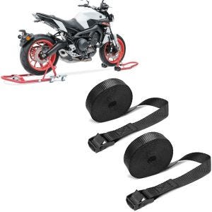 Set: Montageständer Set MR1 Motorradständer vorne und hinten Rangierhilfe + Spanngurt Set Zurrgurte 150cm 2 Stück in schwarz_1