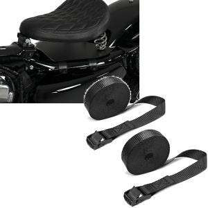 Set: Solo Federsattel mit Grundplatte SG11 schwarz + Spanngurt Set Zurrgurte 150cm 2 Stück in schwarz_1
