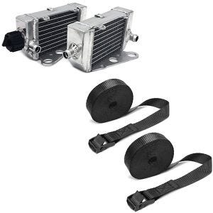 Set: Kühler Radiator für KTM SX 50 12-19 rechts links (Paar) + Spanngurt Set Zurrgurte 150cm 2 Stück in schwarz_1