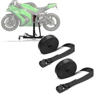 Set: Zentralständer Kawasaki ZX-10R 16-20 Motorradheber Power-Evo + Spanngurt Set Zurrgurte 150cm 2 Stück in schwarz_1