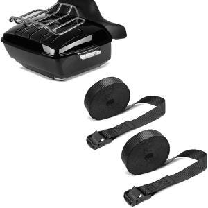 Set: Topcase King OLR Universal für Chopper Cruiser Custombikes + Spanngurt Set Zurrgurte 150cm 2 Stück in schwarz_1