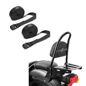 Set: Sissybar für Honda Rebel 500 17-21 Fast Rider-M inkl. Gepäckträger + Spanngurt Set Zurrgurte 150cm 2 Stück in schwarz_1