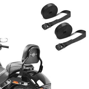 Set: Sissy Bar CSS Fix für Harley- Sport Glide 18-21 schwarz + Spanngurt Set Zurrgurte 150cm 2 Stück in schwarz_1