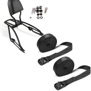 Set: Sissybar Harley Street 750 15-20 Fast Driver-S inkl. Gepäckträger + Spanngurt Set Zurrgurte 150cm 2 Stück in schwarz_1
