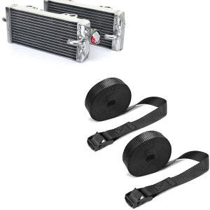 Set: Kühler Radiator für Gas Gas EC/ MC 200/ 250/ 300 98-06 rechts links + Spanngurt Set Zurrgurte 150cm 2 Stück in schwarz_1