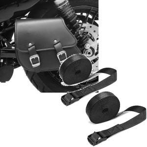 Set: Schwingentasche + Halter für Harley Sportster Forty-Eight 48 10-20 + Spanngurt Set Zurrgurte 150cm 2 Stück in schwarz_1