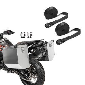Set: Alukoffer Set für Honda Transalp XL 600/ 650/ 700 V Atlas 36-41 + Spanngurt Set Zurrgurte 150cm 2 Stück in schwarz_1
