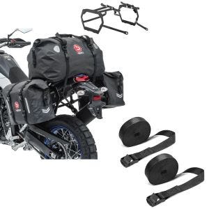 Set: Satteltaschen Set WP8 für Yamaha Tenere 700 19-21 mit Hecktasche + Spanngurt Set Zurrgurte 150cm 2 Stück in schwarz_1