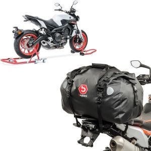 Set: Montageständer Set MR1 Motorradständer vorne und hinten Rangierhilfe + Hecktasche Drybag XF60 Wasserdicht Volumen 60l_1