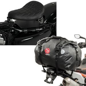 Sett: Solo fjærsal med bunnplate SG11 svart + halebag Drybag XF60 vanntett volum 60l