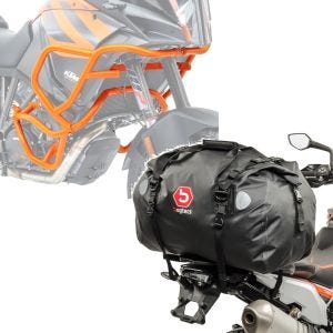 Set: Sturzbügel Set für KTM 1290 Super Adventure R / S / T 17-20 orange + Hecktasche Drybag XF60 Wasserdicht Volumen 60l_1