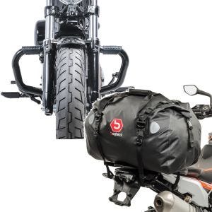 Set: Sturzbügel Mustache II für Harley Sportster 04-20 Schutzbügel + Hecktasche Drybag XF60 Wasserdicht Volumen 60l_1