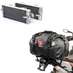 Set: Kühler Radiator für Gas Gas EC/ MC 200/ 250/ 300 98-06 rechts links + Hecktasche Drybag XF60 Wasserdicht Volumen 60l_1