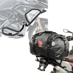 Set: Sturzbügel Set für BMW R 1250 GS 19-21 L2 oben und unten + Hecktasche Drybag XF60 Wasserdicht Volumen 60l_1