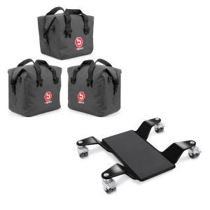 Set: Innentaschen für Aluminium Koffer für BMW R 1250 GS / Adventure 19-21 + Rangierhilfe für Hauptständer Easy Mover II bis 320kg in schwarz_1