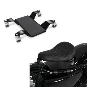 Set: Solo Federsattel mit Grundplatte SG11 schwarz + Rangierhilfe für Hauptständer Easy Mover II bis 320kg in schwarz_1