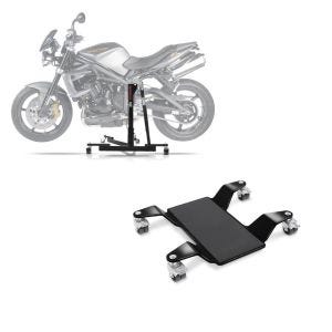 Set: Zentralständer Triumph Street Triple / R 07-21 Motorradheber Power-Evo + Rangierhilfe für Hauptständer Easy Mover II bis 320kg in schwarz_1